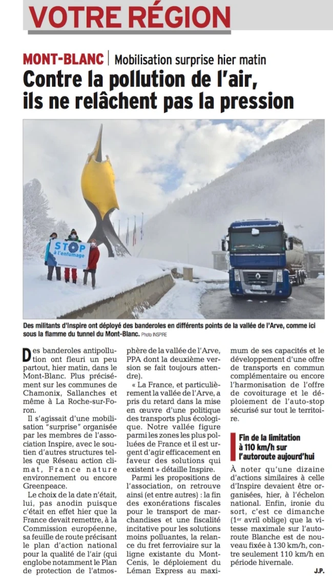 Article du journal Le Dauphiné Libéré