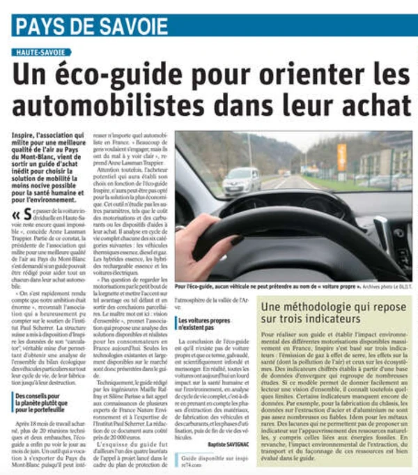 Article dans le journal le Dauphiné Libéré