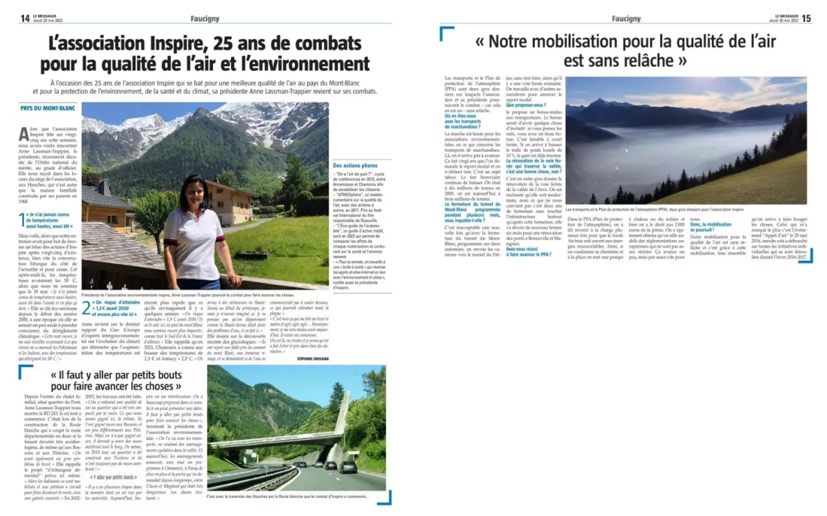 Article dans le journal Le Messager