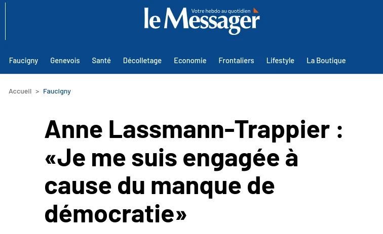 Article sur le site internet Le Messager